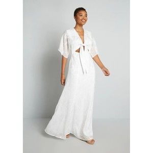 Hutch Modcloth Love in the Abstract Maxi Dress White Size 4 BNWT